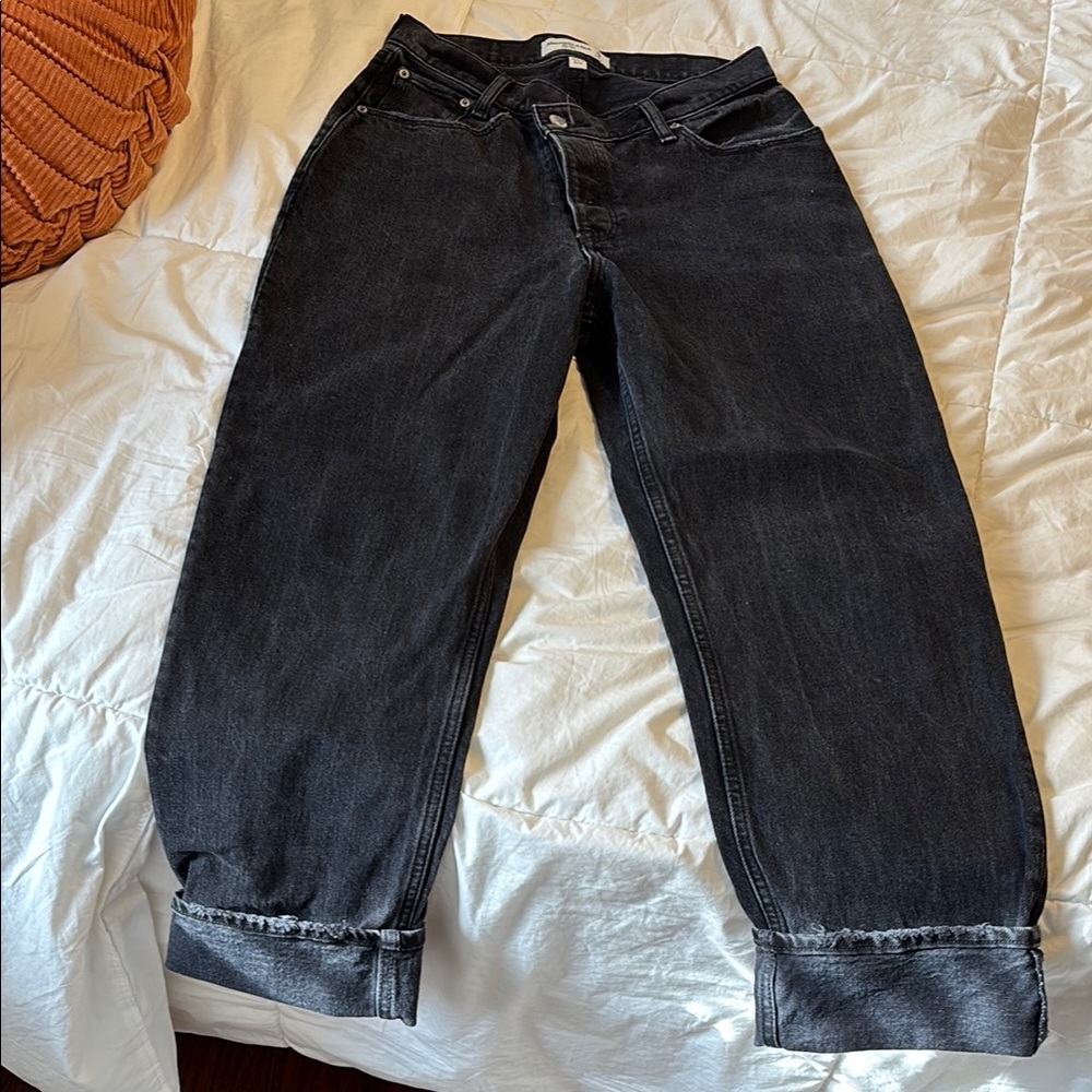 The Dad High Rise, ( Curve Love) black jeans